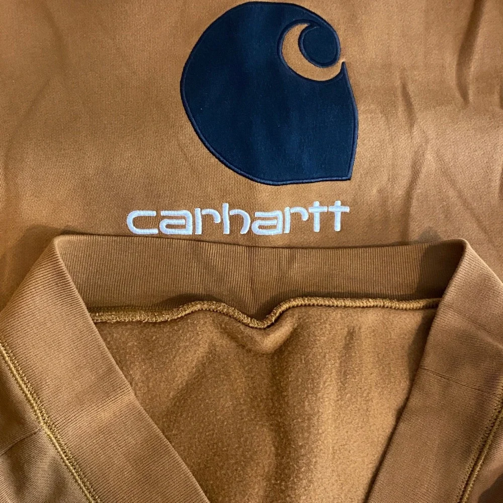 Carhartt Boys Brown Logo Graphic Hooded Sweatshirt Fleece Hoodie‎ Size L 14-16